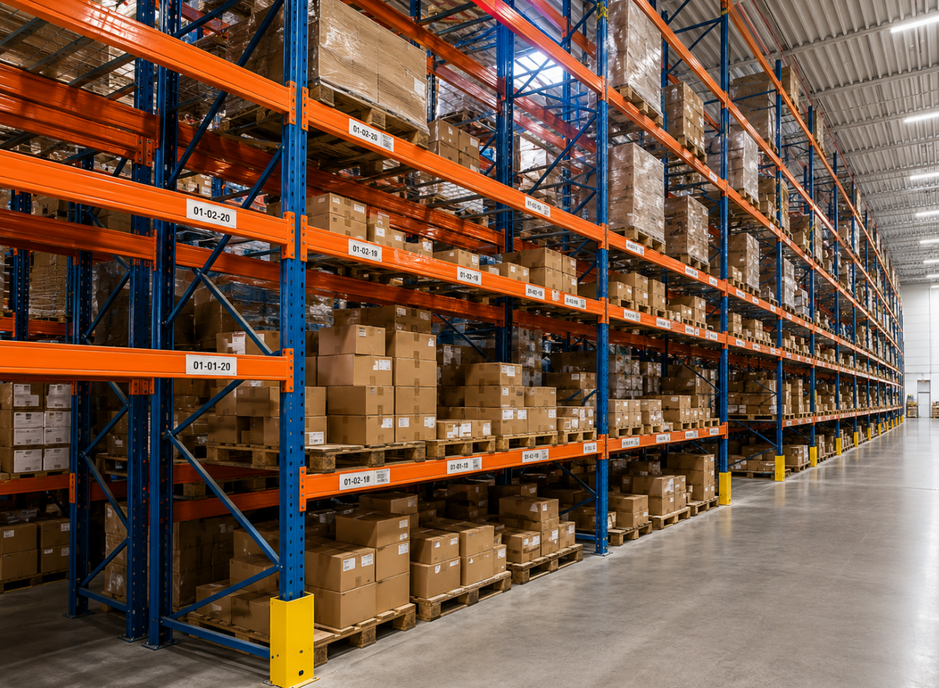 Regały paletowe w magazynie fulfillment CLE Commerce w Podgrodziu